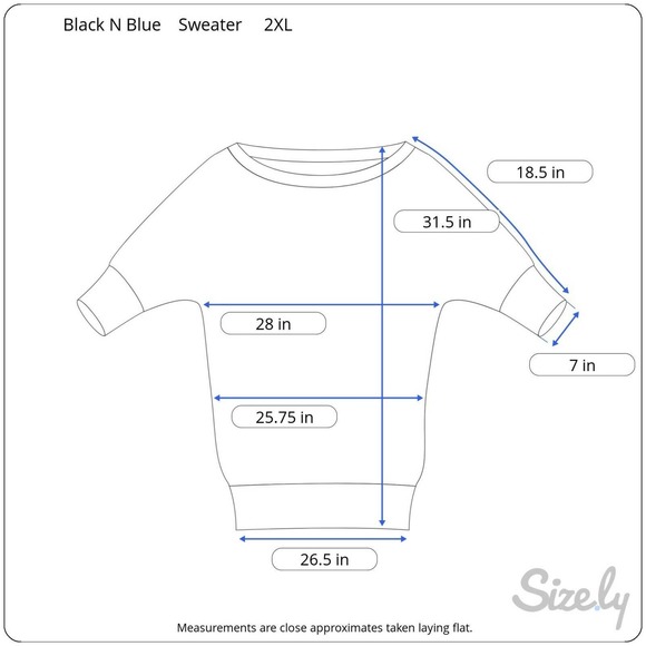 Black N Blue Womens Pullover Dolman Sweater Size 2XL Black Gold Striped Fringe - Picture 2 of 10